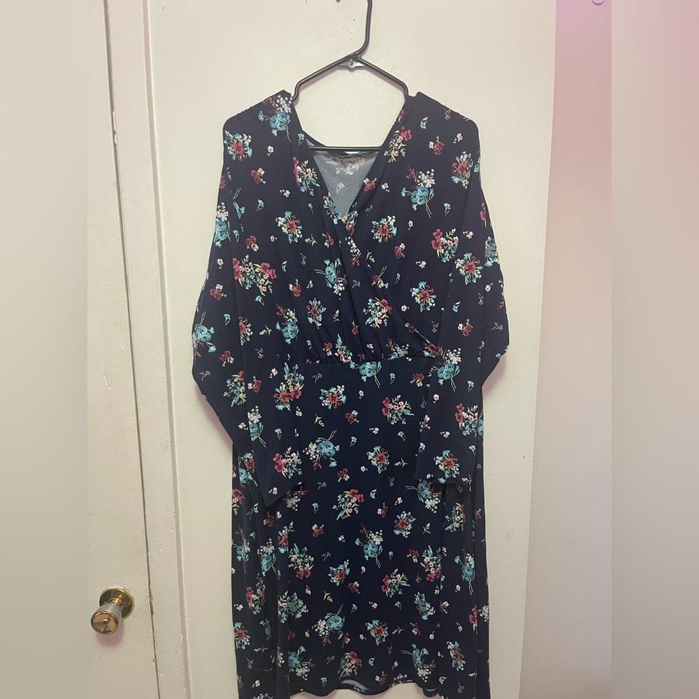 Long dress with long sleeves.